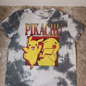 Pokemon Pikachu Gray Tie Dye T Shirt- Pika Pika! - Men size XL 46/48